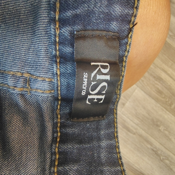 Rise Elegant Dark Blue Flare Jeans - Picture 7 of 7